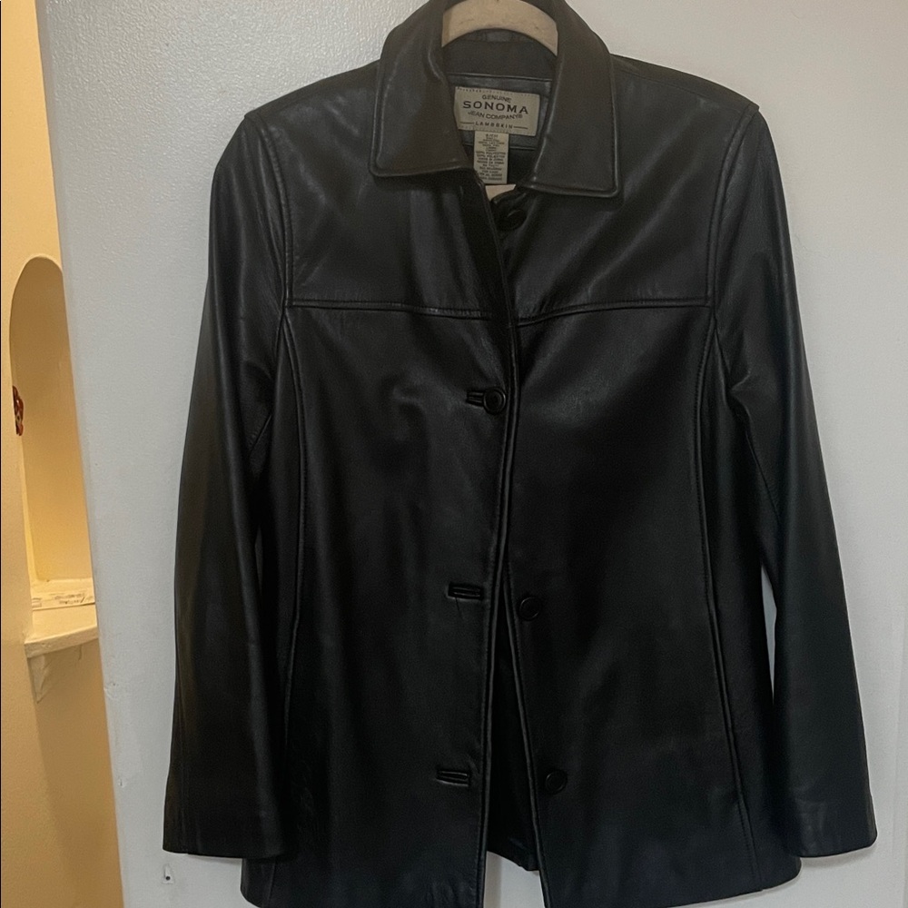 Sonoma Women's Classic Black Leather Jacket